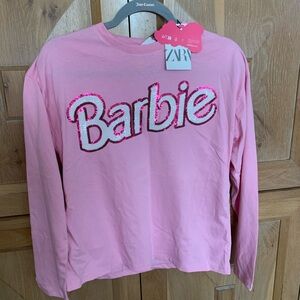 Zara Kids Pink Barbie Long Sleeve Shirt